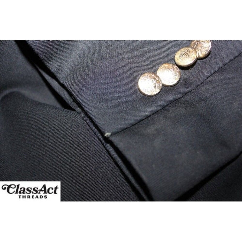 Jos A Bank Navy Blue Gold Button Wool Blazer Suit Jacket Sport Coat 40R - Picture 13 of 13